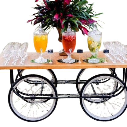 Mesa com Rodas de Bicicleta